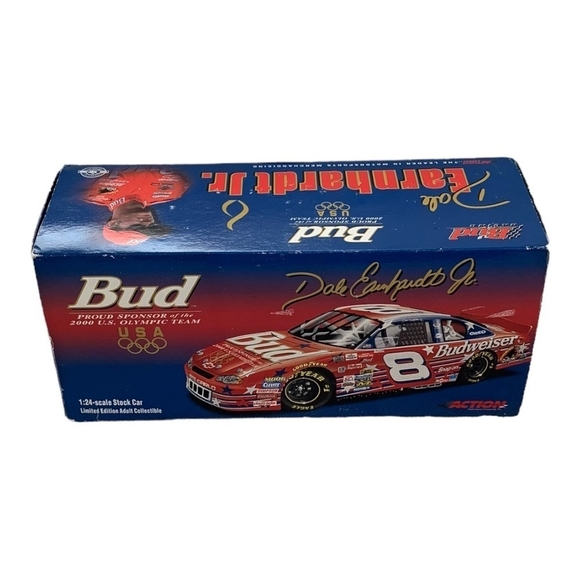 NIB Vintage Diecast Racing Car Dale Earnhardt Jr. Bud US Olympic Team Model Car - Picture 4 of 9